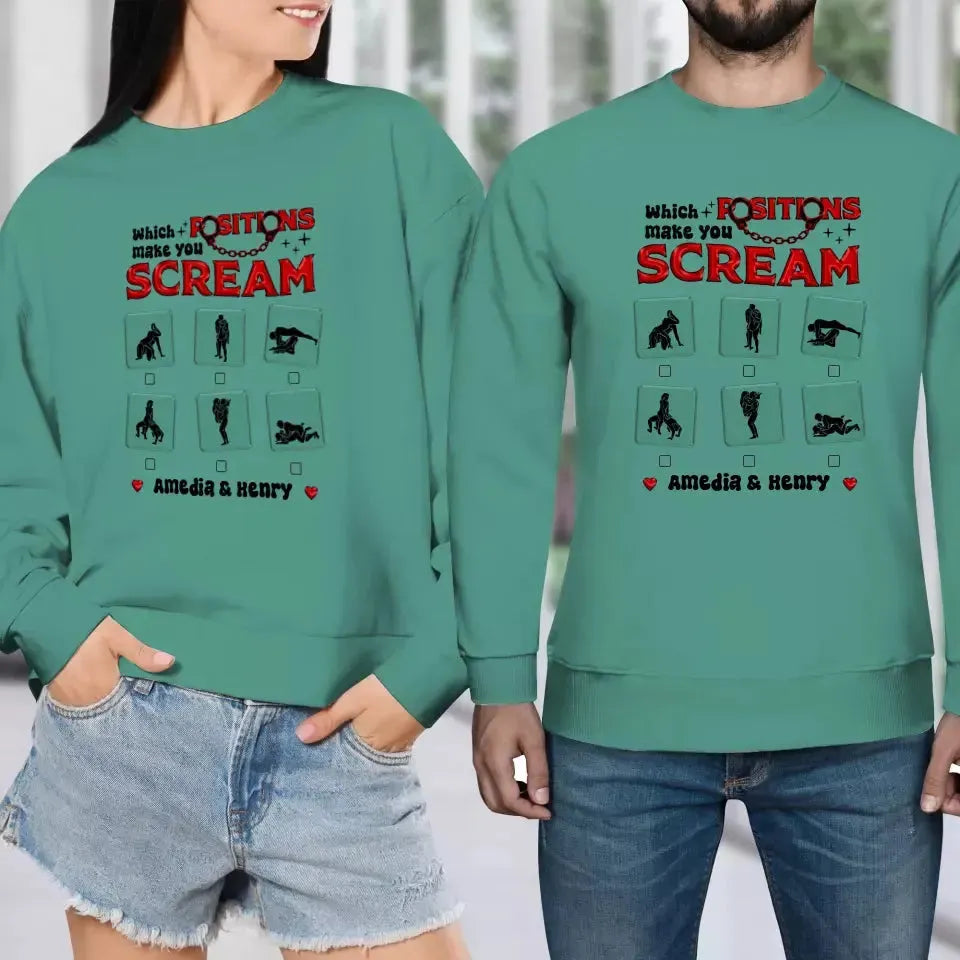 Which Position Makes You Scream  - Personalized Gifts For Couple - Unisex Sweater