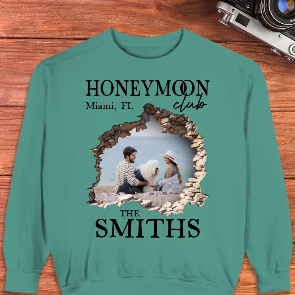 Honeymoon With Love - Custom Photo - Personalized Gifts for Couples - Unisex Sweater