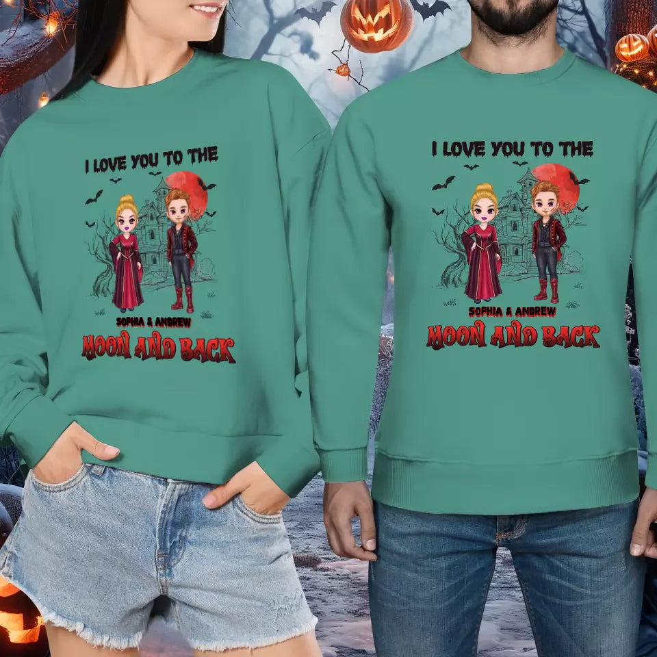 I Love You To The Moon And Back - Custom Name - Personalized Gifts for Couples - Sweater