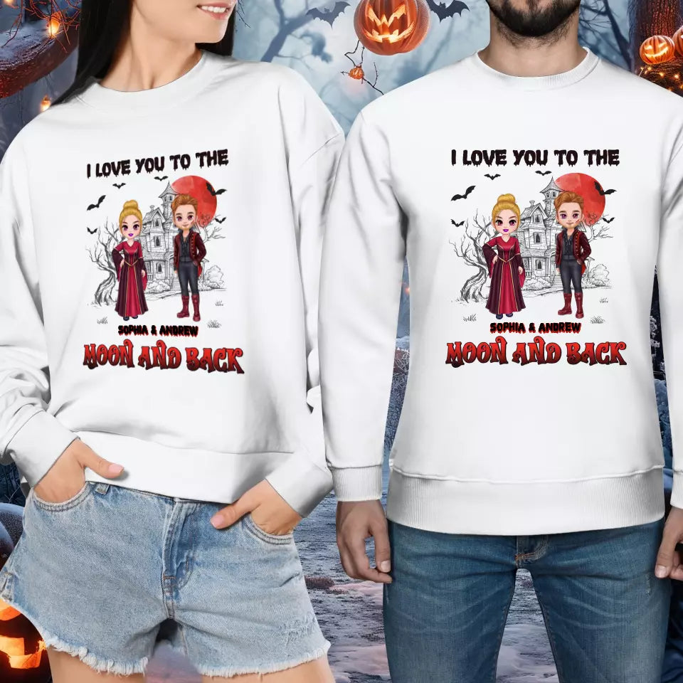 I Love You To The Moon And Back - Custom Name - Personalized Gifts for Couples - Sweater