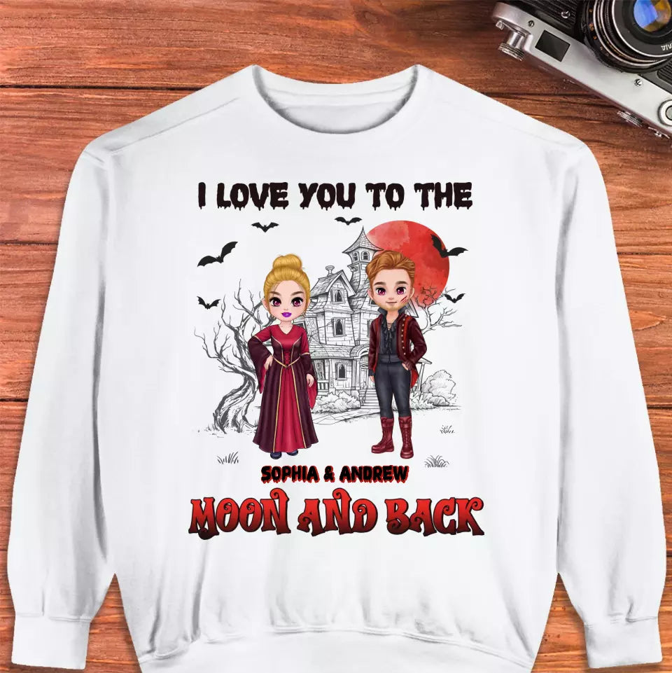 I Love You To The Moon And Back - Custom Name - Personalized Gifts for Couples - Sweater