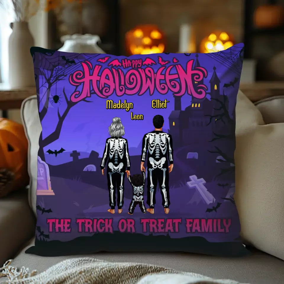 Happy Halloween - Custom Name - Personalized Gifts For Family - Pillow