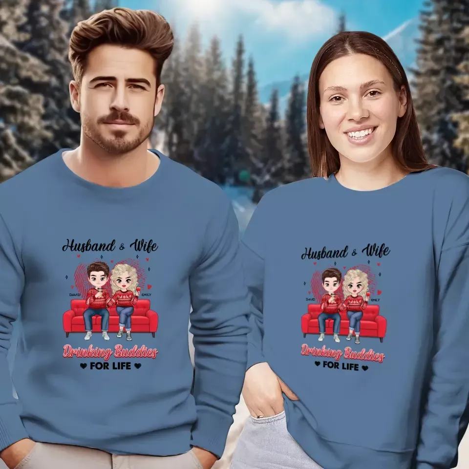 Drinking Buddies - Personalized Gifts for Couples - Unisex Sweater