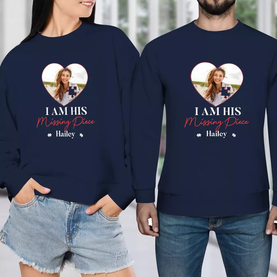 Missing Piece Puzzle - Personalized Gifts For Couples - Unisex Sweater