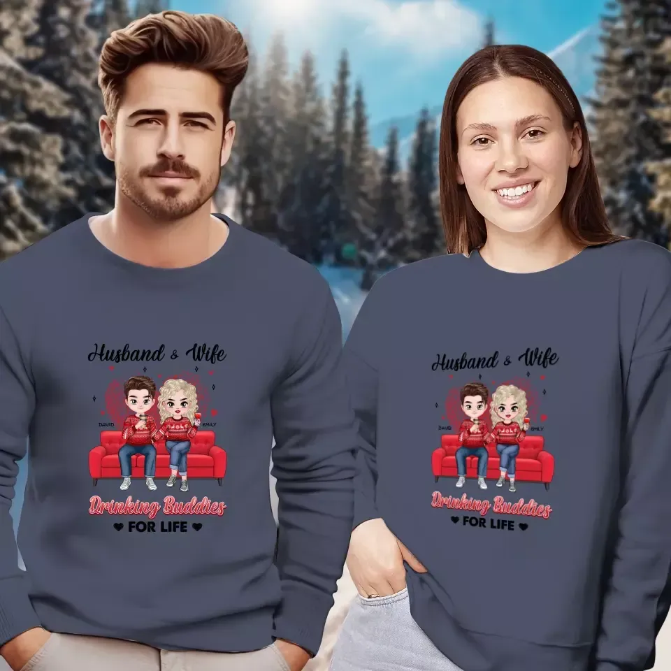 Drinking Buddies - Personalized Gifts for Couples - Unisex Sweater