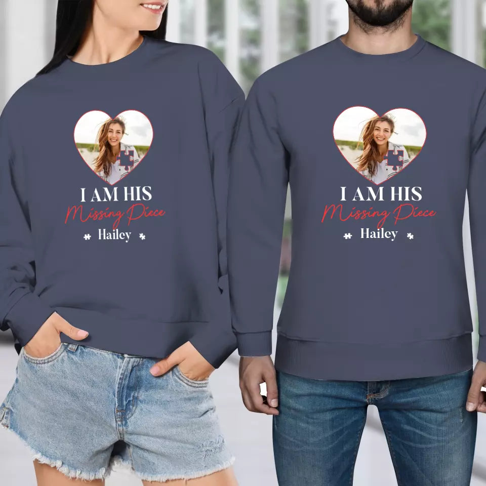 Missing Piece Puzzle - Personalized Gifts For Couples - Unisex Sweater