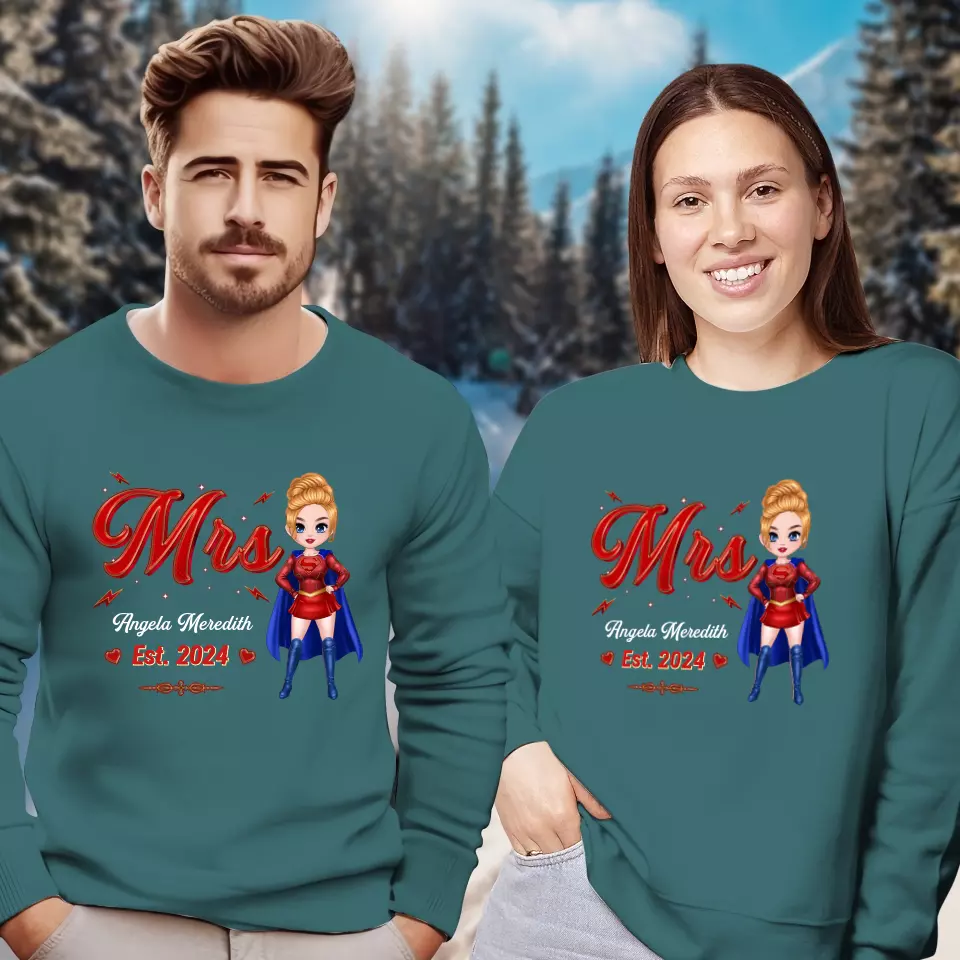 Mr Mrs Matching Shirts - Personalized Gifts For Couples - Unisex Sweater