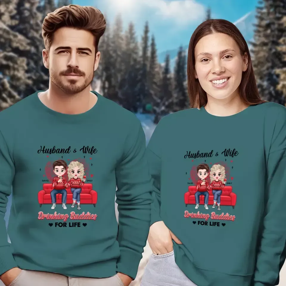 Drinking Buddies - Personalized Gifts for Couples - Unisex Sweater