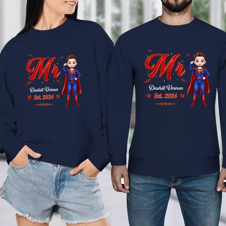 Mr Mrs Matching Shirts - Personalized Gifts For Couples - Unisex Sweater