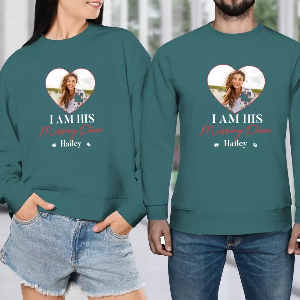 Missing Piece Puzzle - Personalized Gifts For Couples - Unisex Sweater