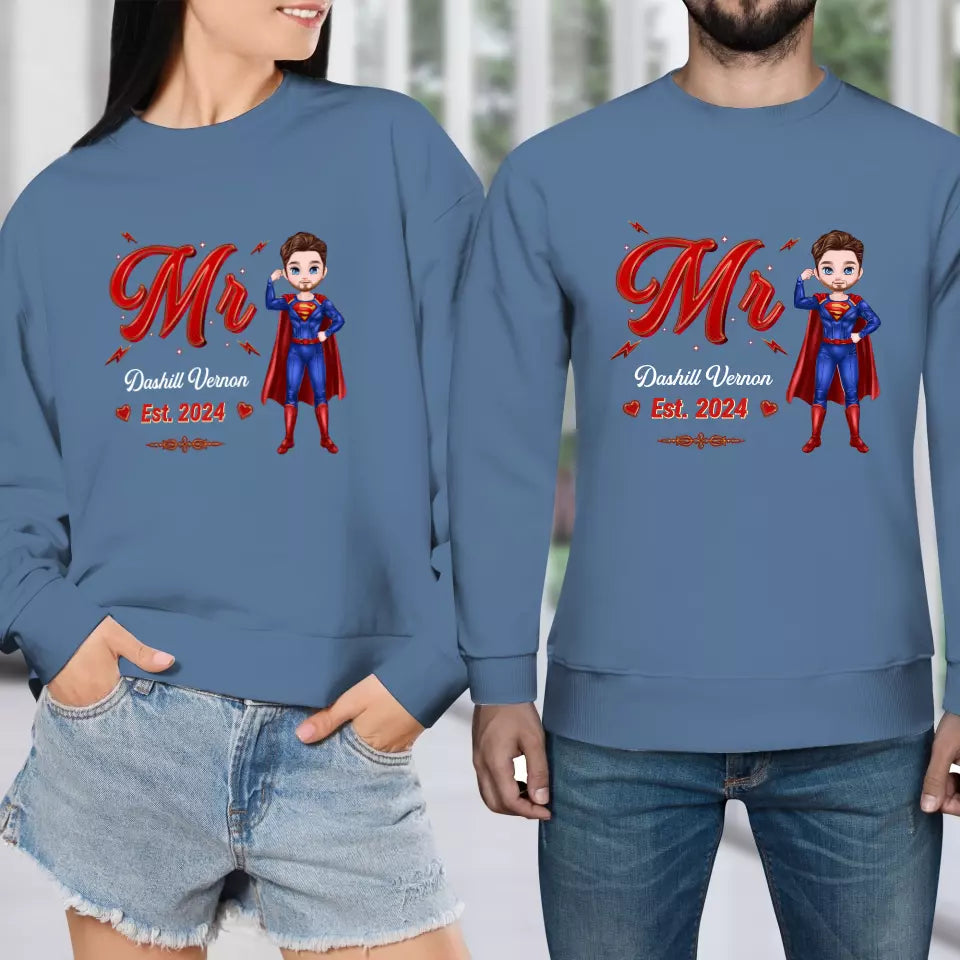 Mr Mrs Matching Shirts - Personalized Gifts For Couples - Unisex Sweater