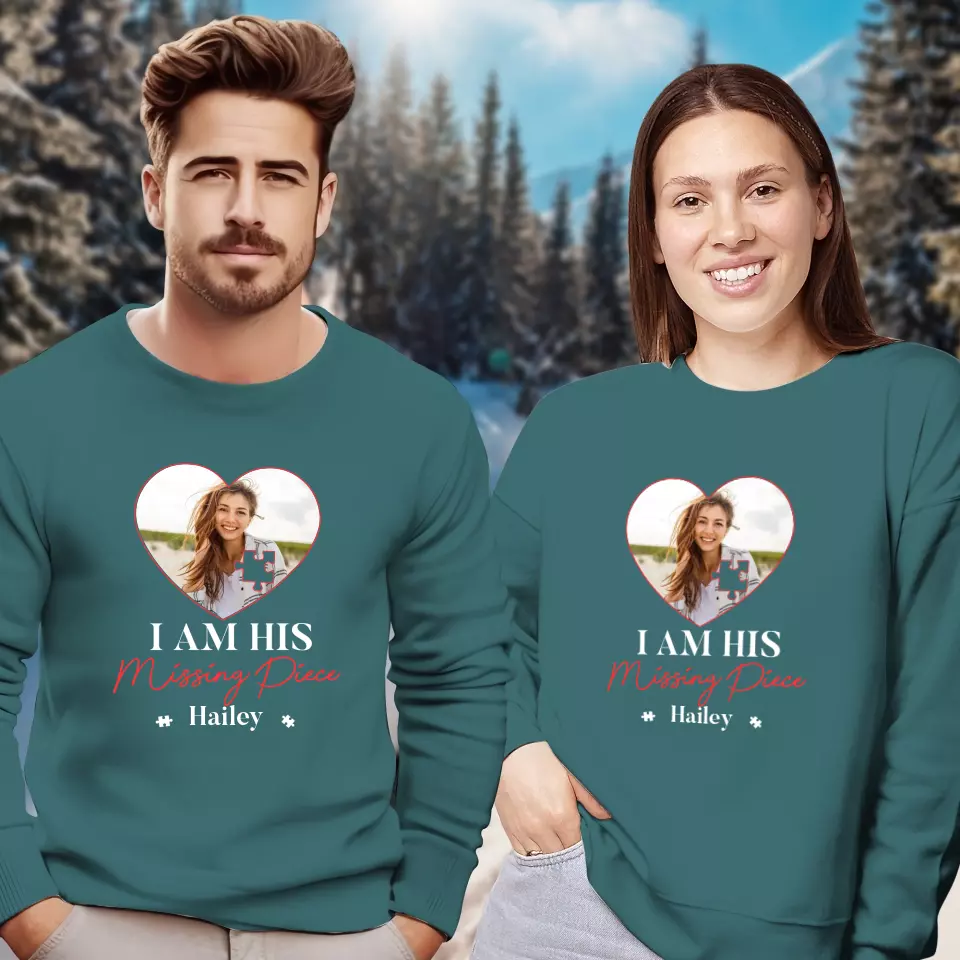 Missing Piece Puzzle - Personalized Gifts For Couples - Unisex Sweater