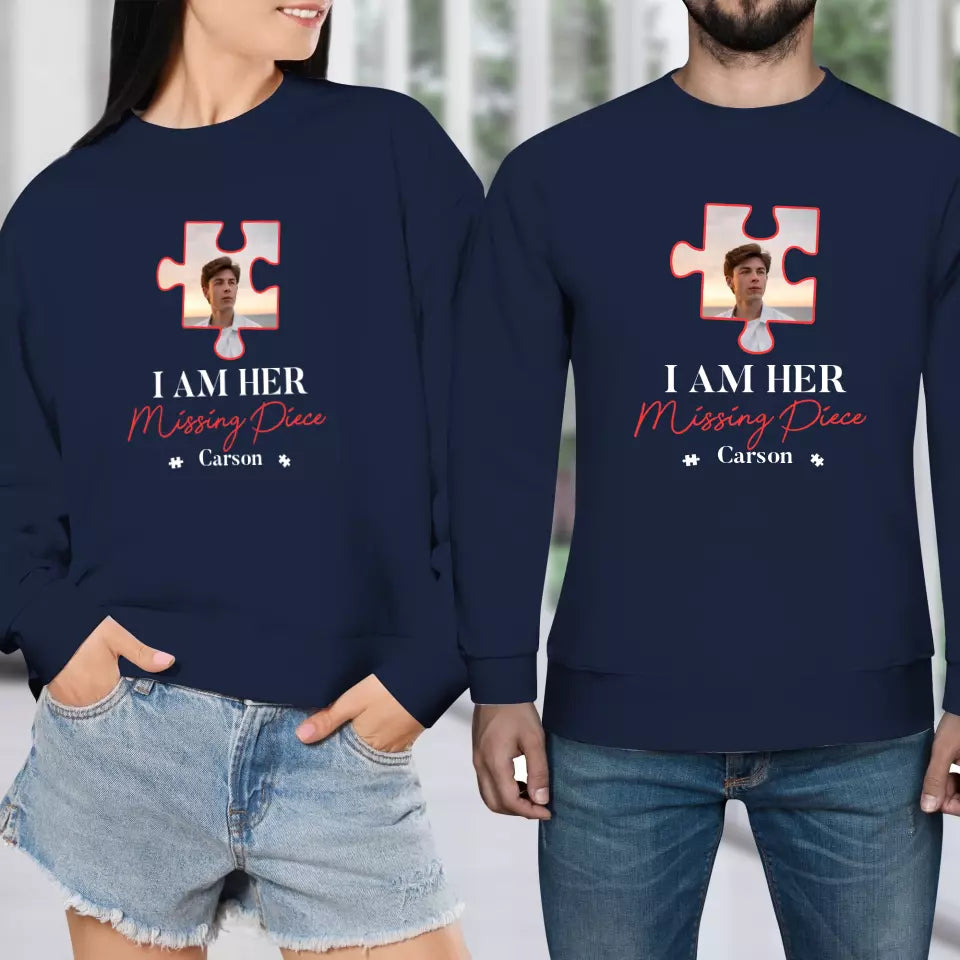 Missing Piece Puzzle - Personalized Gifts For Couples - Unisex Sweater