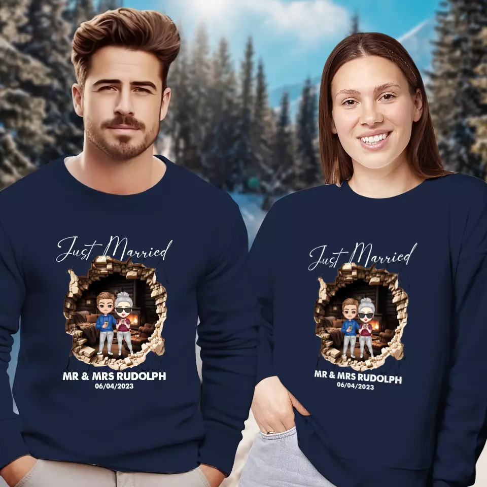 Just Married You - Custom Name - Personalized Gifts for Couples - Unisex Sweater