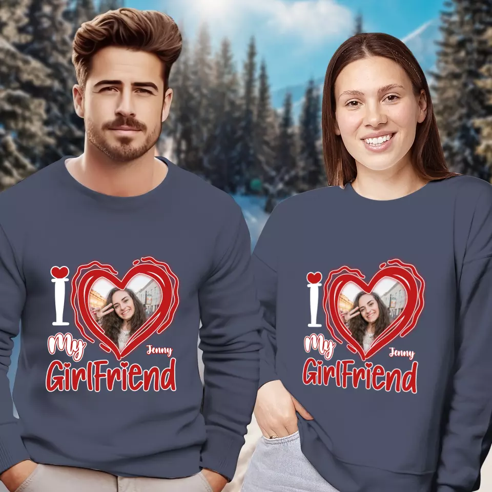 I Love My Girlfriend - Personalized Gifts For Couples - Unisex Sweater