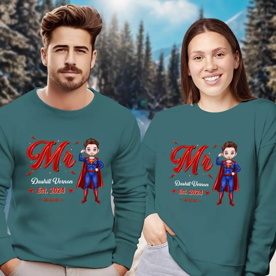 Mr Mrs Matching Shirts - Personalized Gifts For Couples - Unisex Sweater