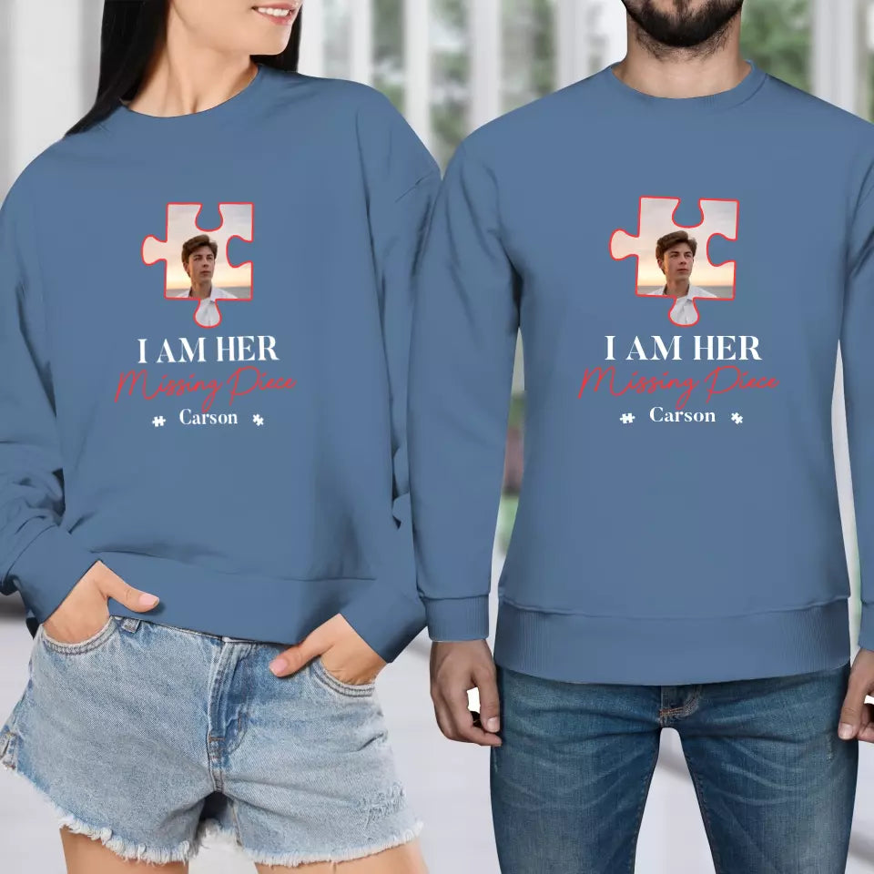 Missing Piece Puzzle - Personalized Gifts For Couples - Unisex Sweater