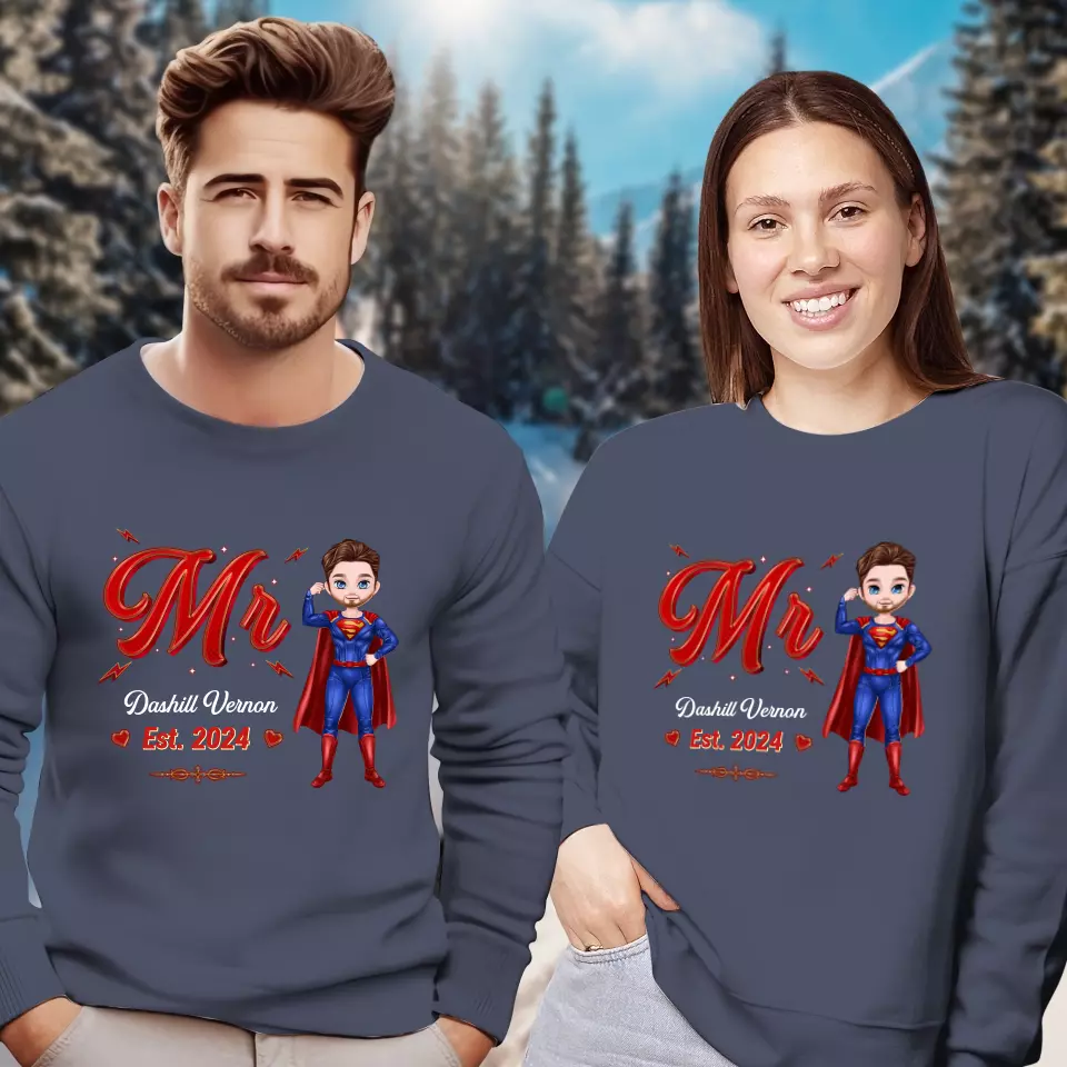 Mr Mrs Matching Shirts - Personalized Gifts For Couples - Unisex Sweater