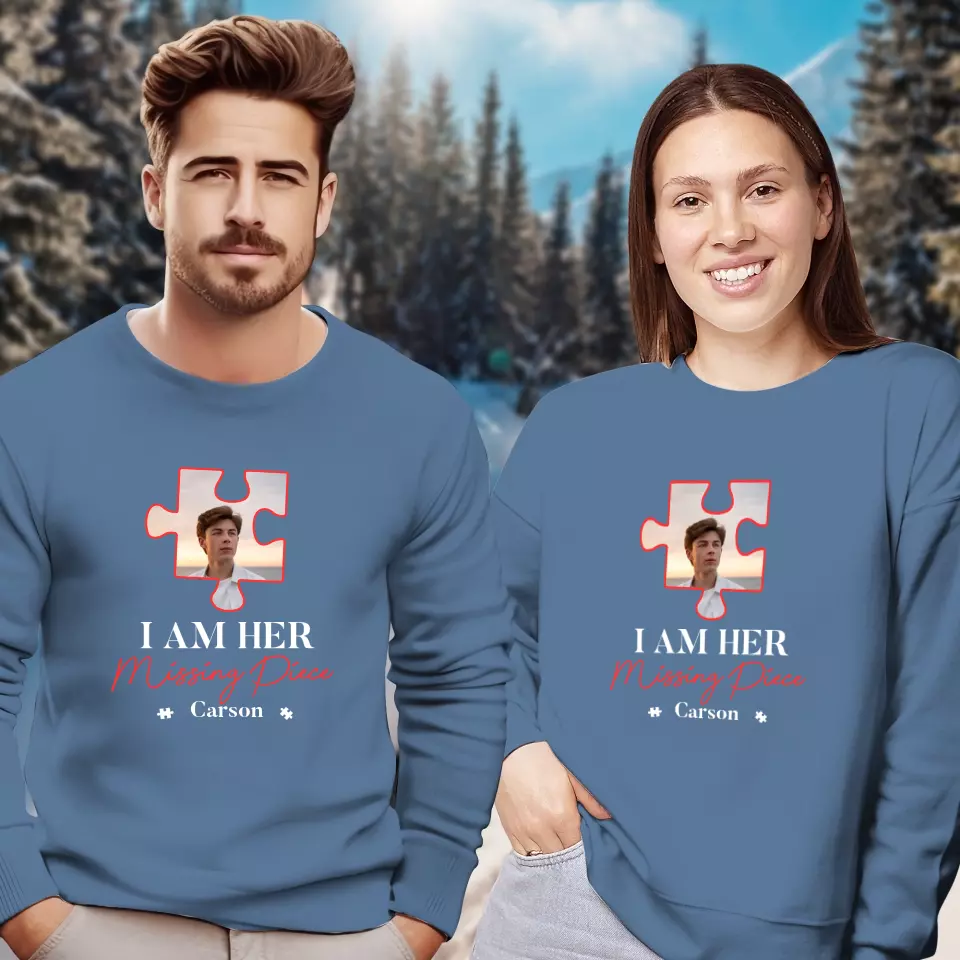 Missing Piece Puzzle - Personalized Gifts For Couples - Unisex Sweater