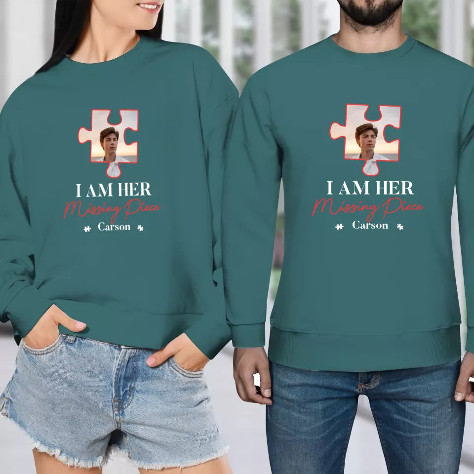 Missing Piece Puzzle - Personalized Gifts For Couples - Unisex Sweater