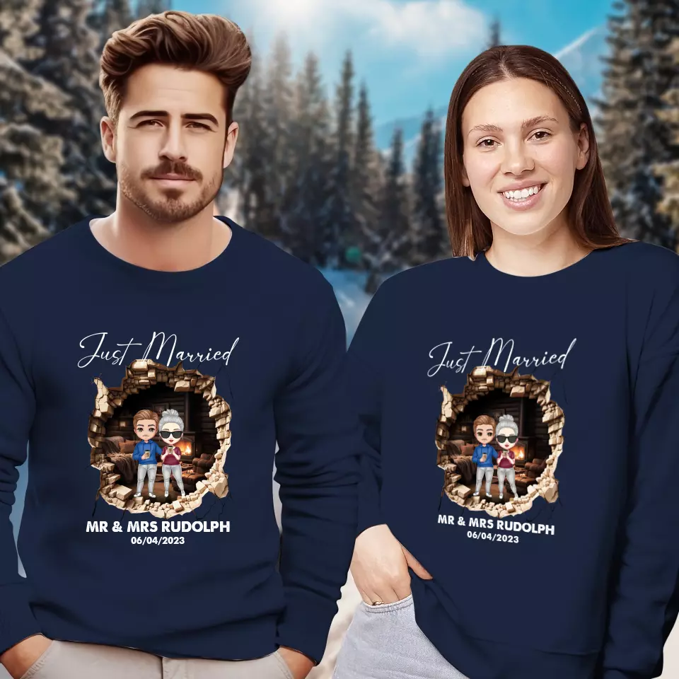 Just Married You - Custom Name - Personalized Gifts for Couples - Unisex Sweater