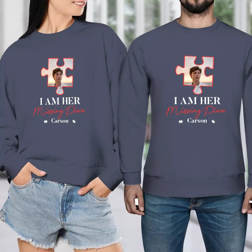 Missing Piece Puzzle - Personalized Gifts For Couples - Unisex Sweater