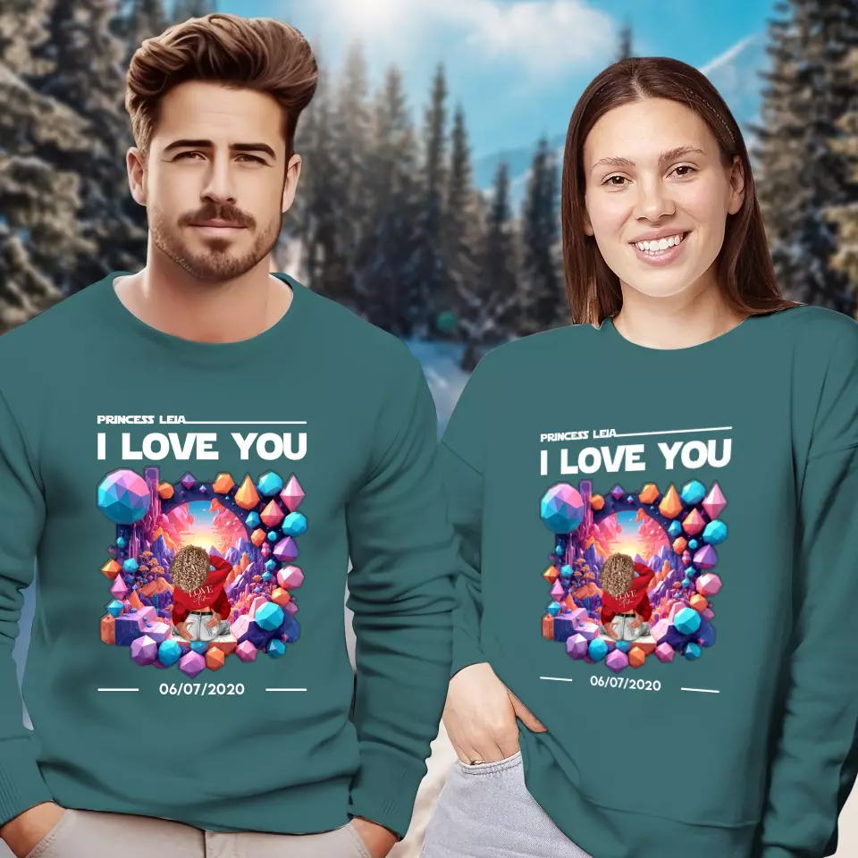 I Love You - Custom Date - Personalized Gifts for Couples - Sweater