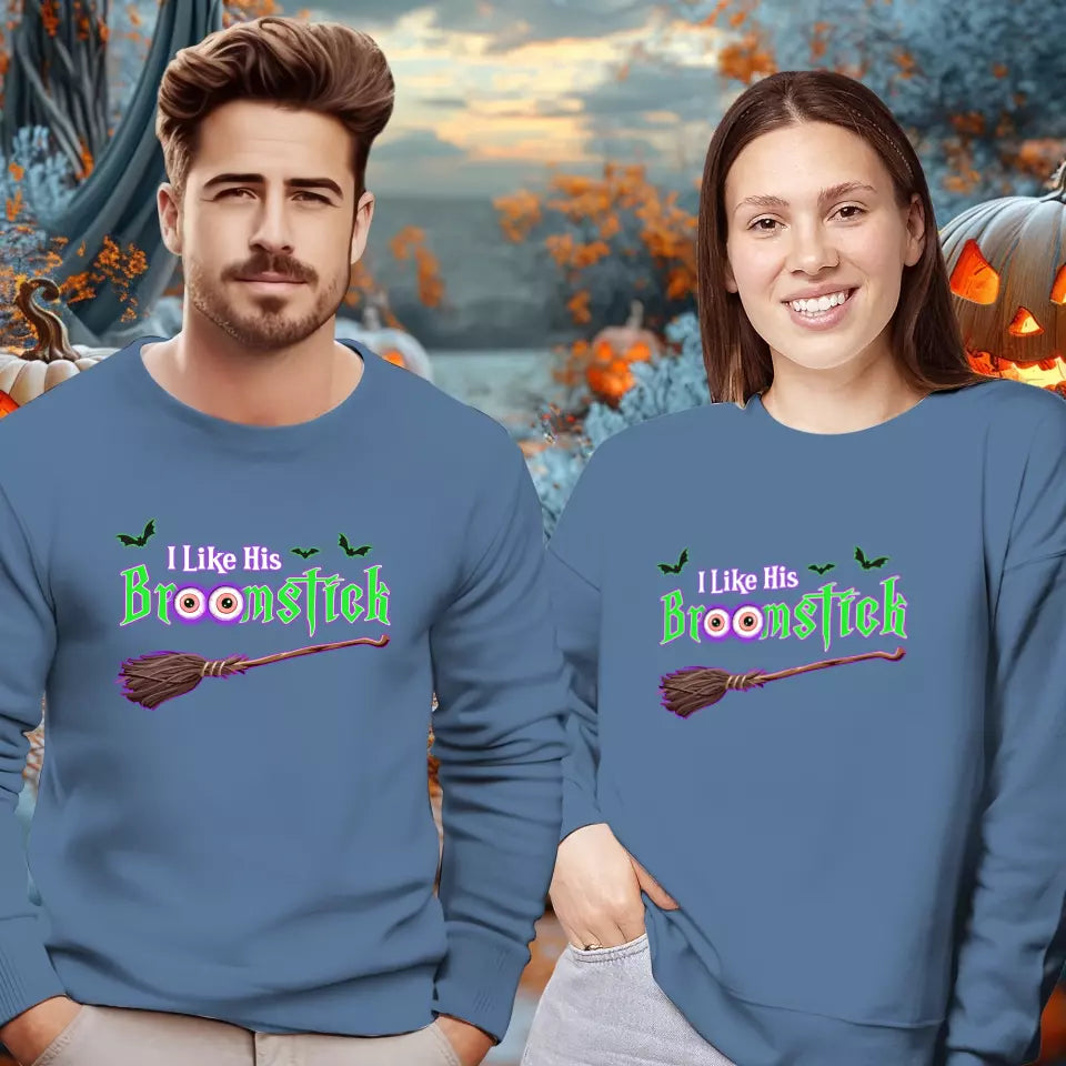 Broomstick & Pumpkins - Custom Pumpkin - Personalized Gifts For Couple - Sweater