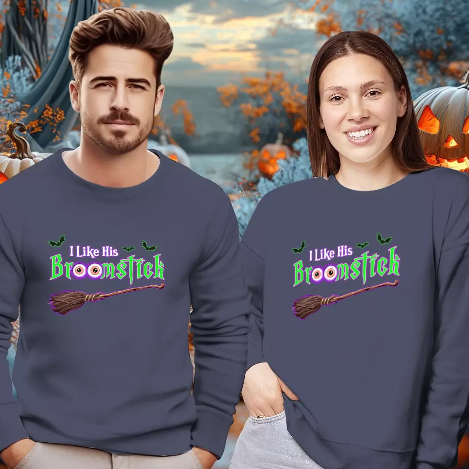 Broomstick & Pumpkins - Custom Pumpkin - Personalized Gifts For Couple - Sweater