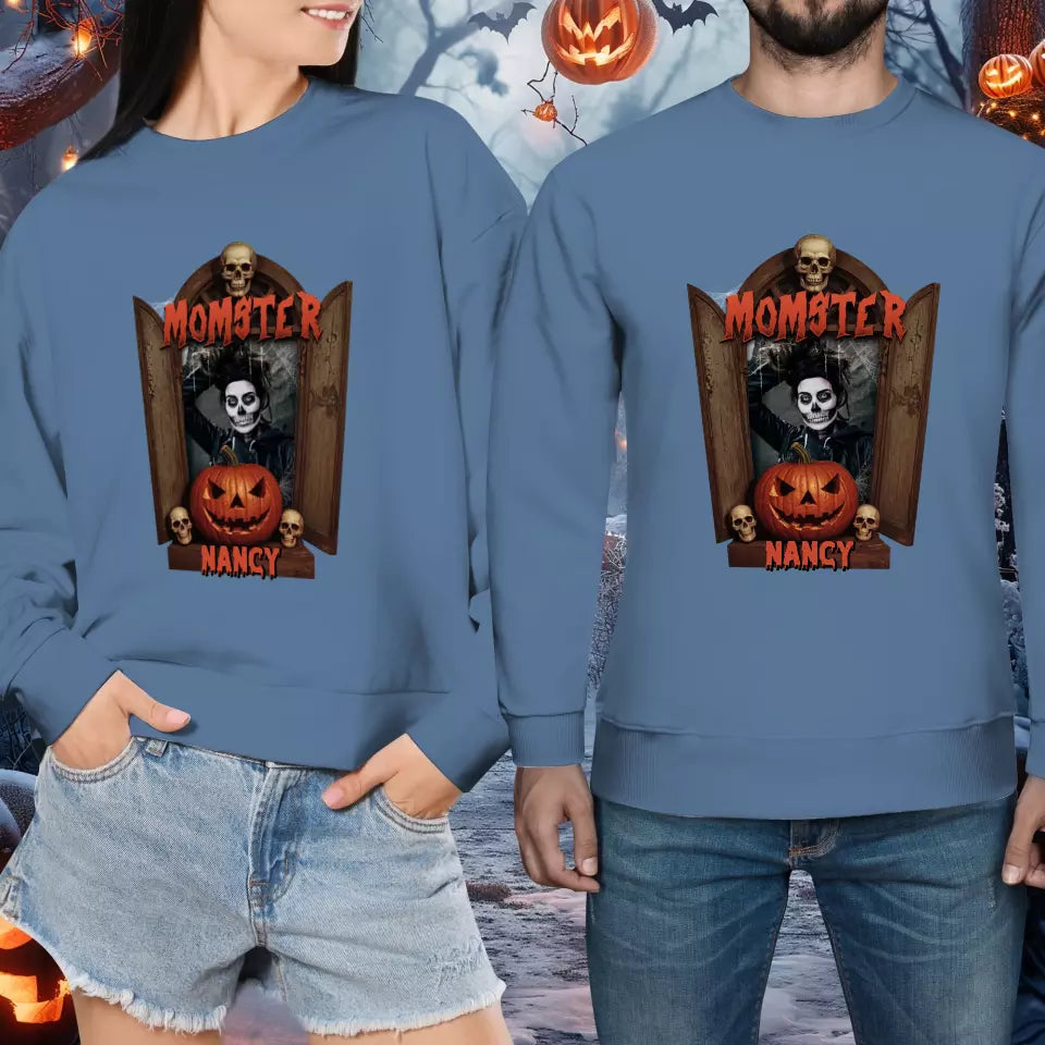 Dadcular & Momster - Custom Photo - Personalized Gifts For Couple - Sweater