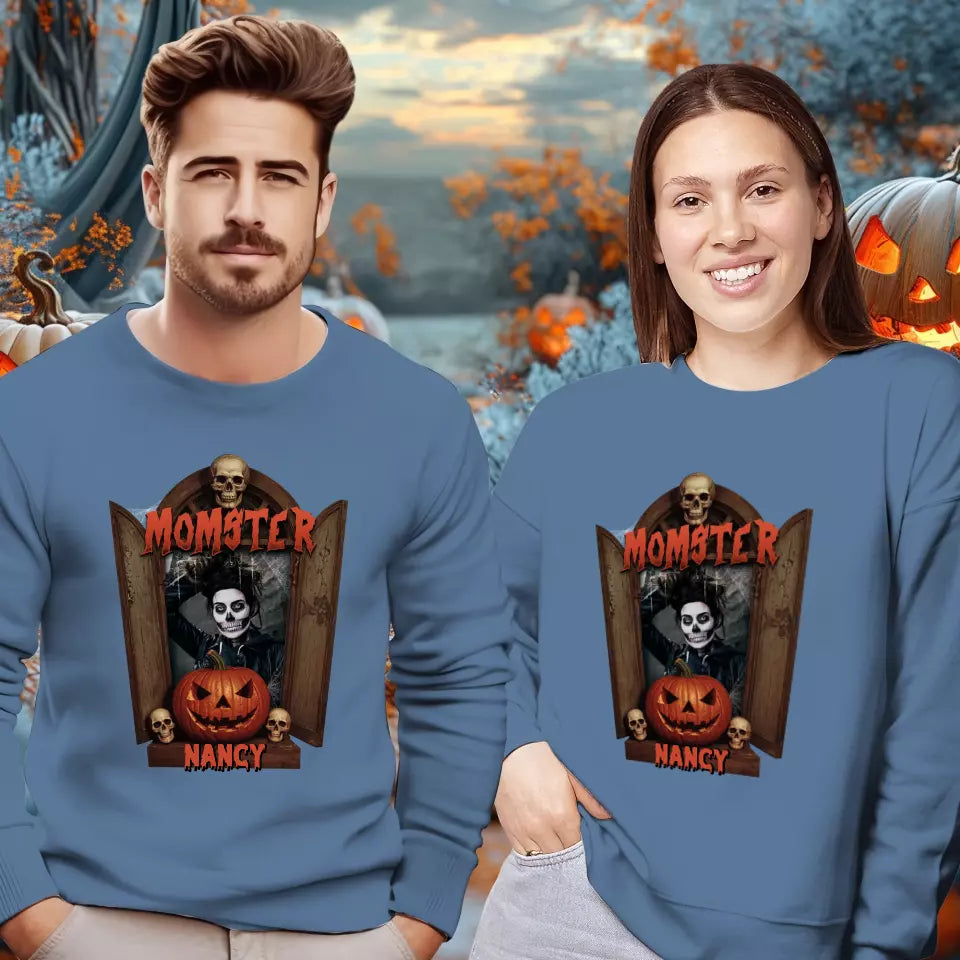 Dadcular & Momster - Custom Photo - Personalized Gifts For Couple - Sweater