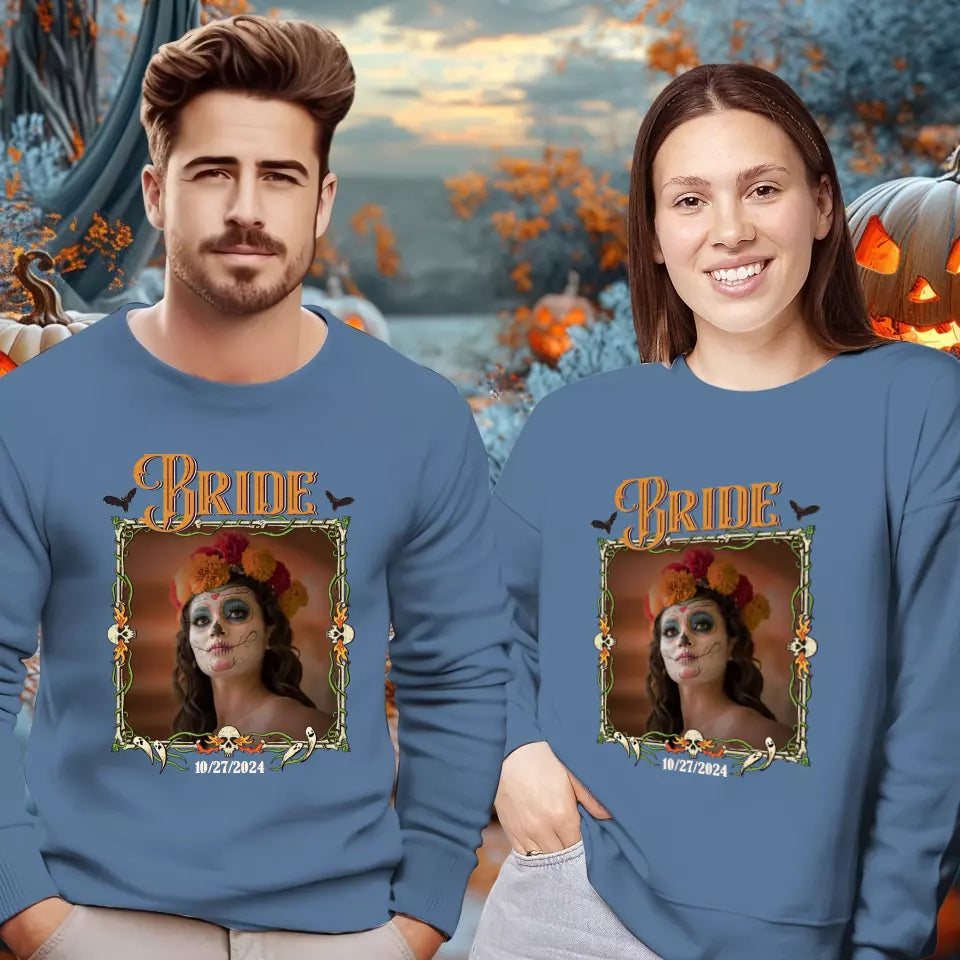 Broom & Bride - Custom Photo - Personalized Gifts For Couple - Sweater