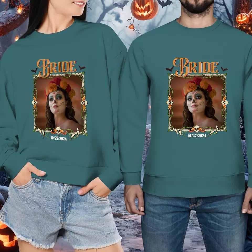 Broom & Bride - Custom Photo - Personalized Gifts For Couple - Sweater