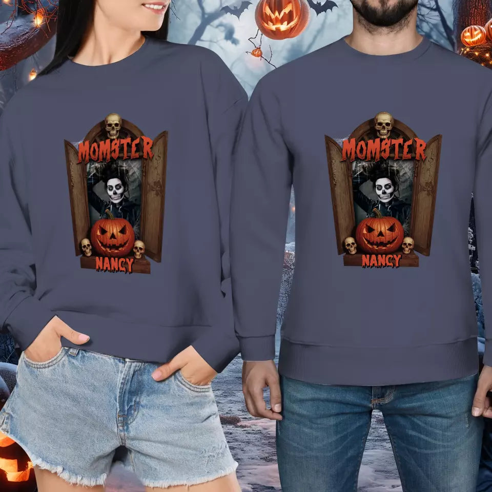 Dadcular & Momster - Custom Photo - Personalized Gifts For Couple - Sweater