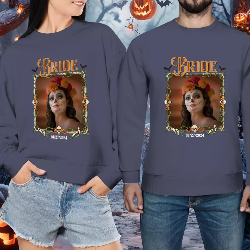 Broom & Bride - Custom Photo - Personalized Gifts For Couple - Sweater