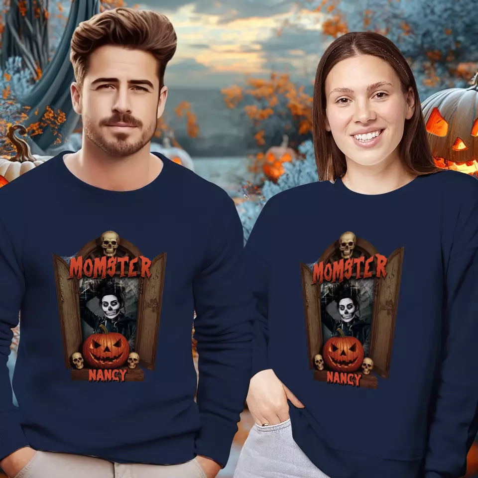 Dadcular & Momster - Custom Photo - Personalized Gifts For Couple - Sweater