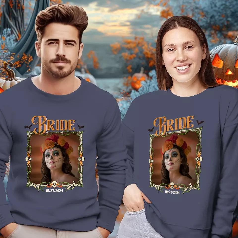 Broom & Bride - Custom Photo - Personalized Gifts For Couple - Sweater