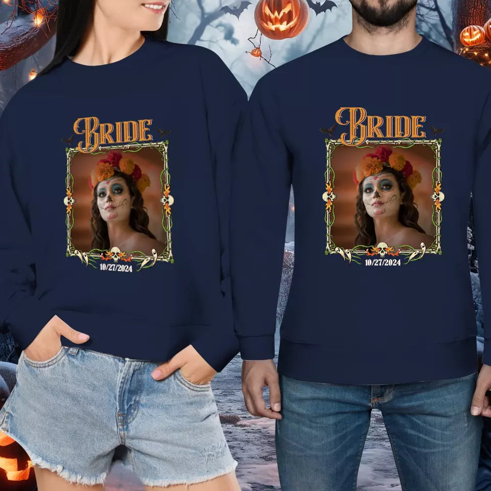 Broom & Bride - Custom Photo - Personalized Gifts For Couple - Sweater