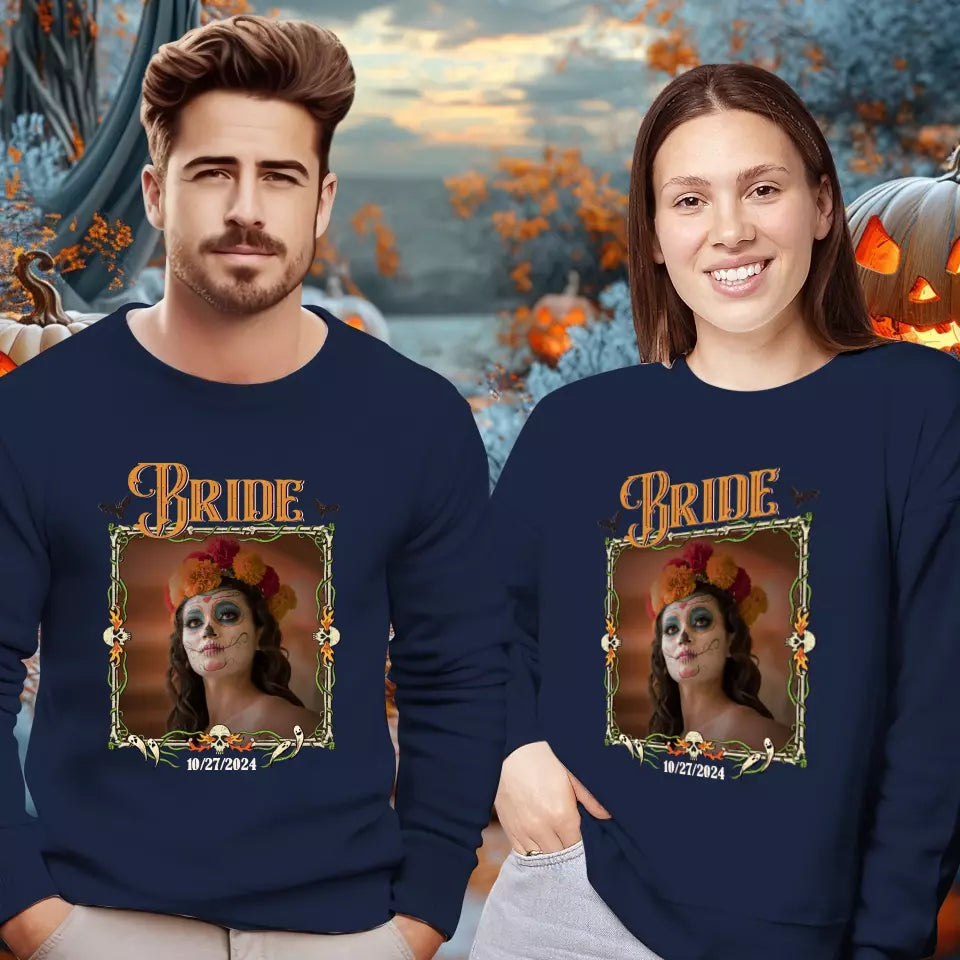 Broom & Bride - Custom Photo - Personalized Gifts For Couple - Sweater