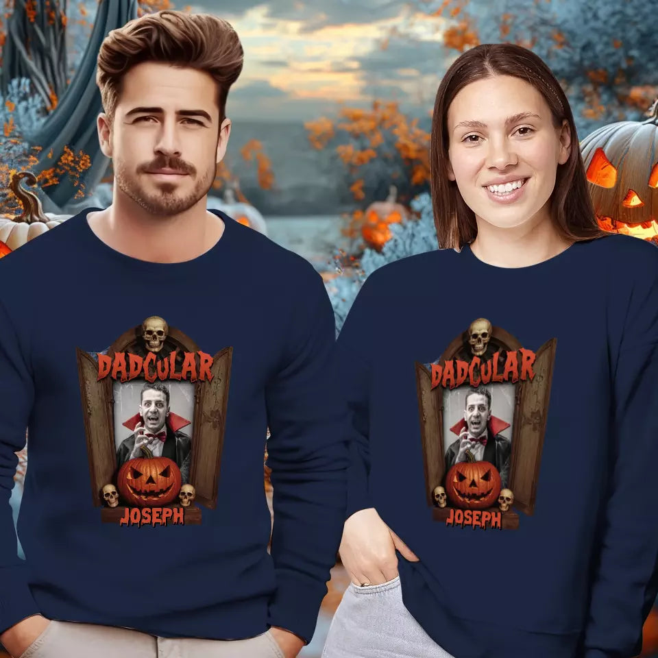 Dadcular & Momster - Custom Photo - Personalized Gifts For Couple - Sweater