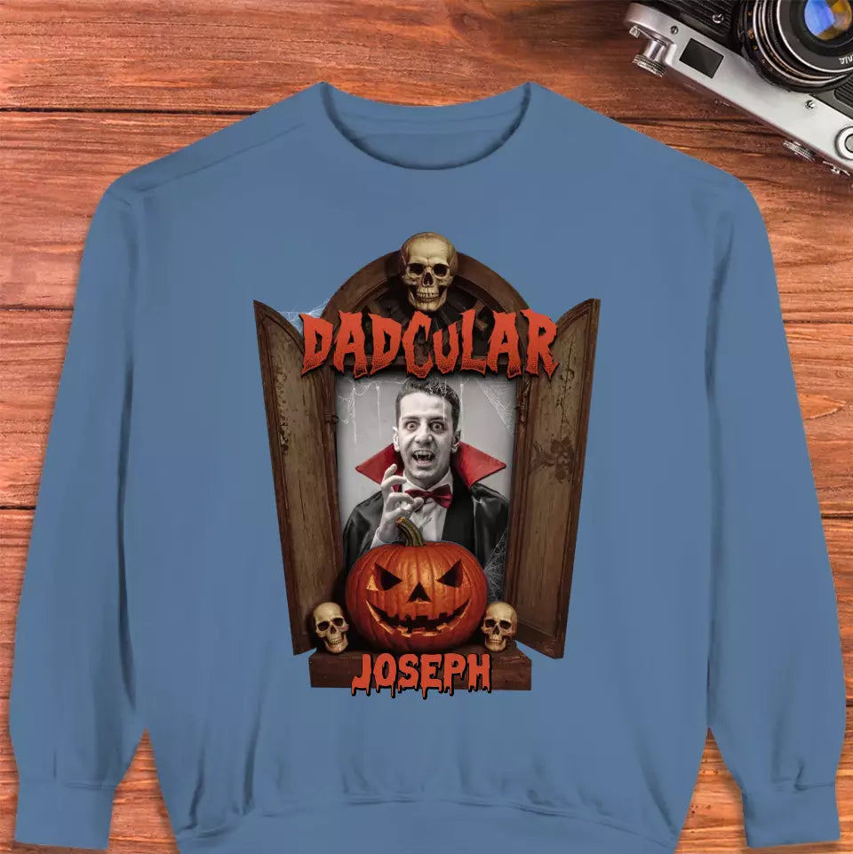 Dadcular & Momster - Custom Photo - Personalized Gifts For Couple - Sweater