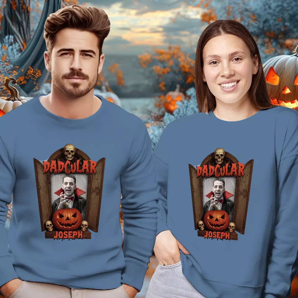 Dadcular & Momster - Custom Photo - Personalized Gifts For Couple - Sweater