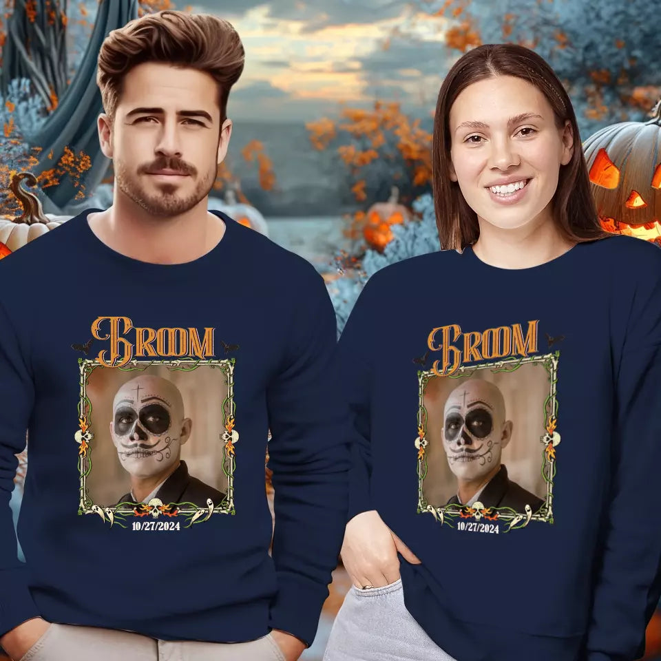 Broom & Bride - Custom Photo - Personalized Gifts For Couple - Sweater