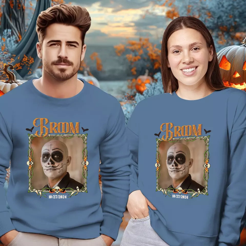 Broom & Bride - Custom Photo - Personalized Gifts For Couple - Sweater