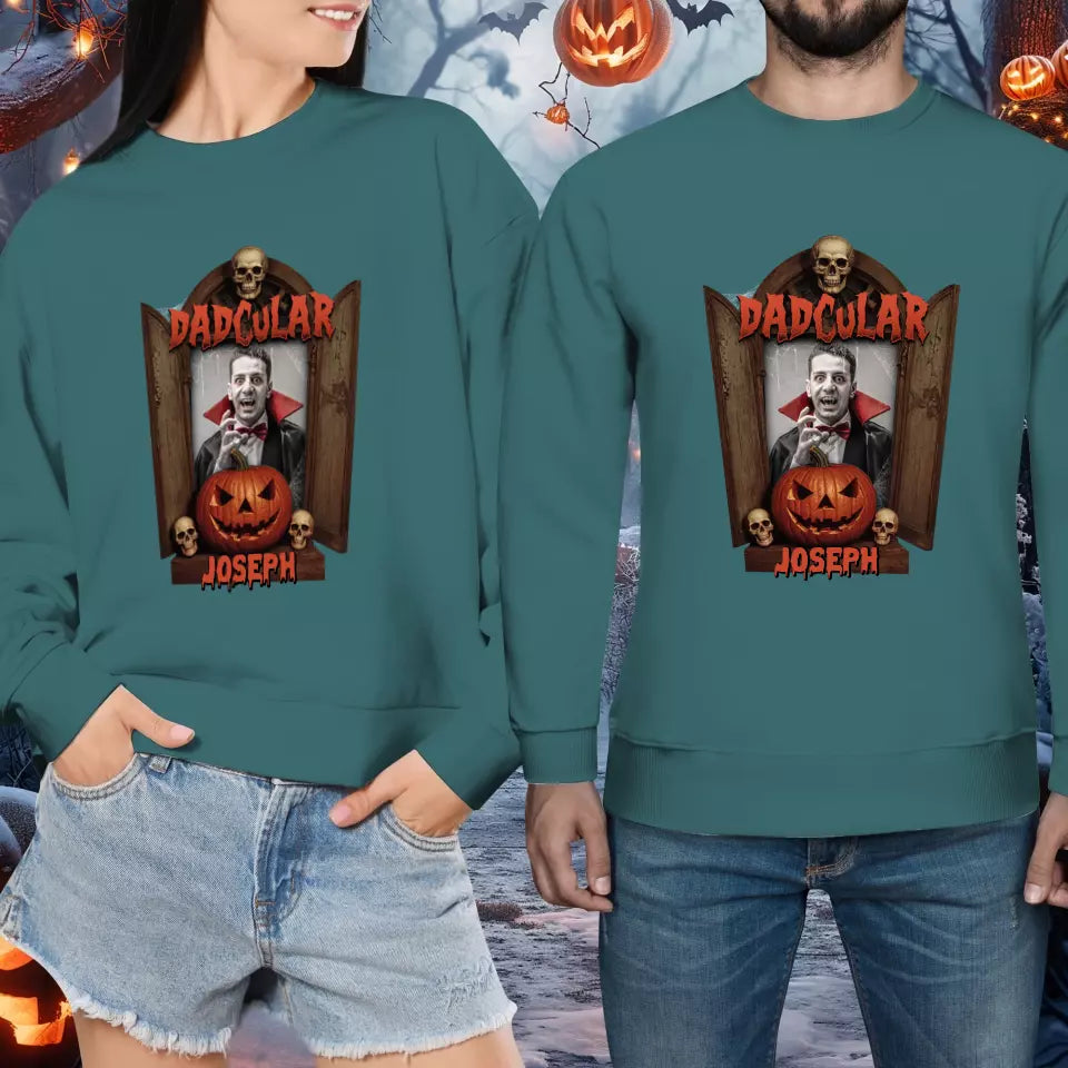 Dadcular & Momster - Custom Photo - Personalized Gifts For Couple - Sweater