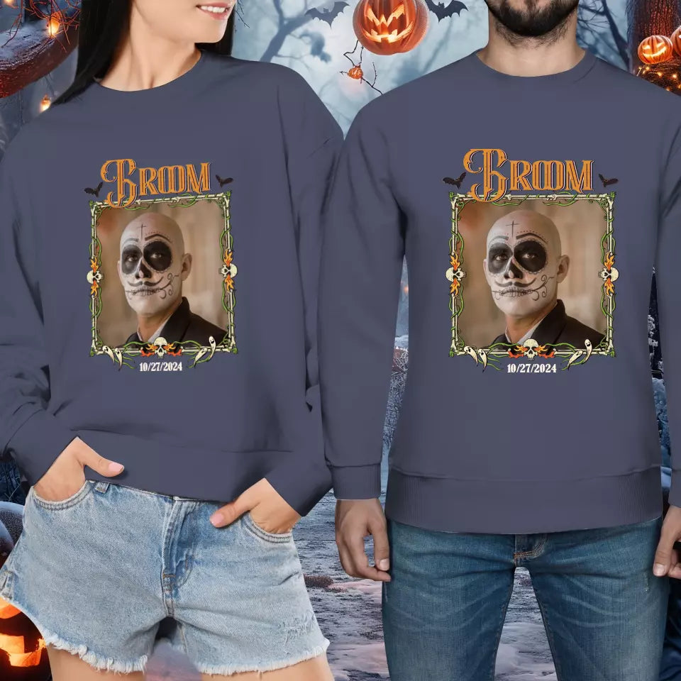 Broom & Bride - Custom Photo - Personalized Gifts For Couple - Sweater