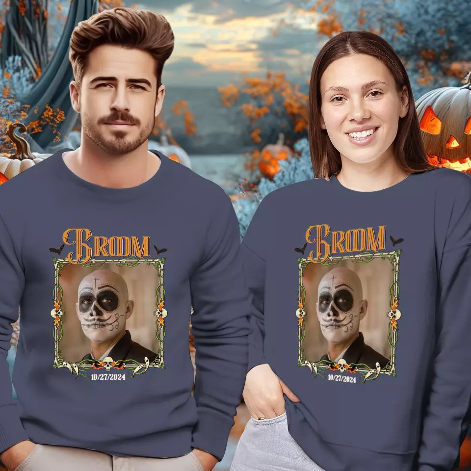 Broom & Bride - Custom Photo - Personalized Gifts For Couple - Sweater