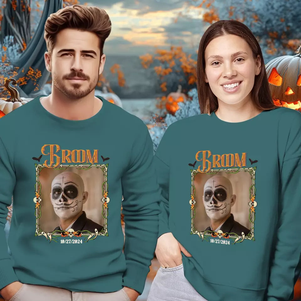 Broom & Bride - Custom Photo - Personalized Gifts For Couple - Sweater