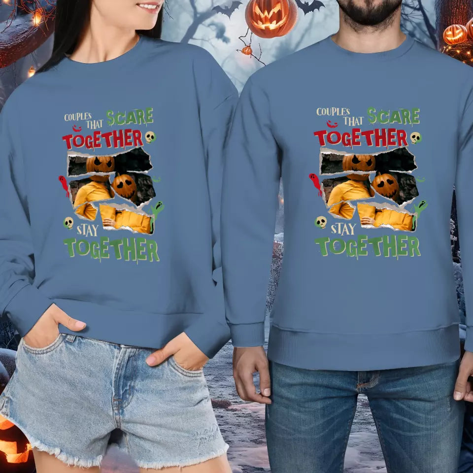 Couples That Scare Together - Custom Photo - Personalized Gifts for Couples - Sweater