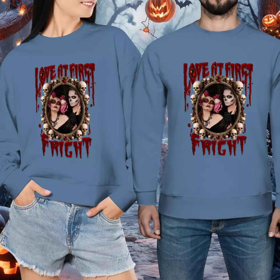 Love At First Fright - Custom Photo - Personalized Gifts for Couples - Sweater